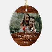 素朴初めてのクリスマスそしてミセス セラミックオーナメント (右)