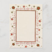 素朴初めてのクリスマスカード シーズンポストカード (正面)