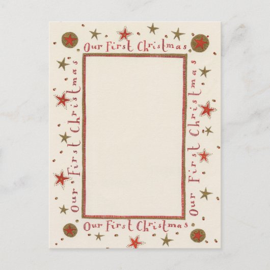 素朴初めてのクリスマスカード シーズンポストカード (正面)