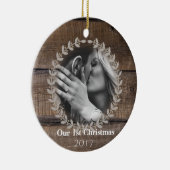 素朴初めてのクリスマスフカスタムォトオーナメント セラミックオーナメント (右)