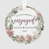 素朴初年のピンク婚約したフローラクリスマス オーナメント (正面)