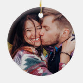 素朴初年ピンク婚約したフローラクリスマスセ セラミックオーナメント (裏面)