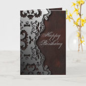 素朴初期のな西カントリーペイズリーパターン カード (黄色い花)