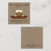 素朴初期の国の蝋燭 スクエア名刺 (正面/裏面)