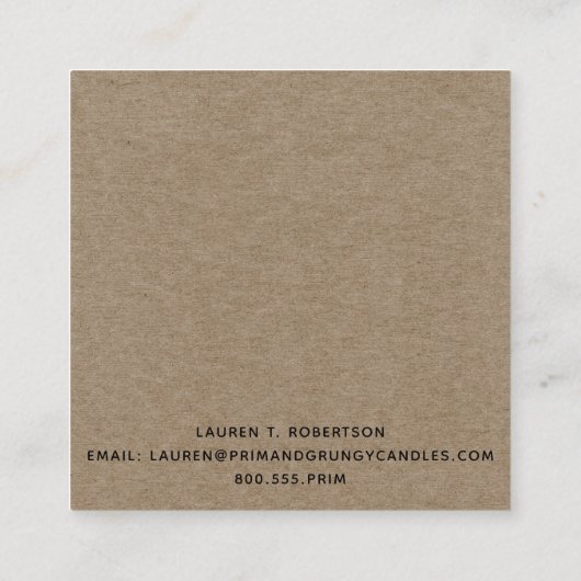 素朴初期の国の蝋燭 スクエア名刺 (裏面)