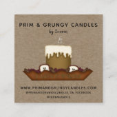 素朴初期の国の蝋燭 スクエア名刺 (正面)