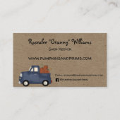 素朴初期の秋カボチャとヒマワリ 名刺 (裏面)