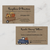 素朴初期の秋カボチャとヒマワリ 名刺 (正面/裏面)