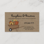 素朴初期の秋カボチャとヒマワリ 名刺 (正面)