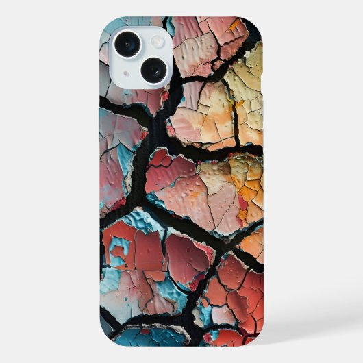 素朴割れ絵を描デザイン iPhoneケース (裏面)