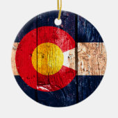 素朴動揺してな木製コロラド州旗オーナメント セラミックオーナメント (正面)