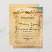 素朴動揺してヴィンテージ紙結婚式招待状 招待状 (正面/裏面)