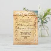 素朴動揺してヴィンテージ紙結婚式招待状 招待状 (スタンド正面)