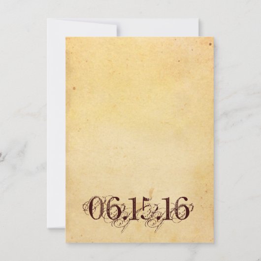 素朴動揺してヴィンテージ紙結婚式招待状 招待状 (裏面)