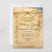 素朴動揺してヴィンテージ紙結婚式招待状 招待状 (正面)