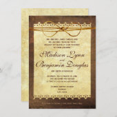 素朴動揺してヴィンテージ紙結婚式招待状 招待状 (正面/裏面)