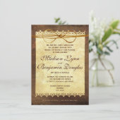 素朴動揺してヴィンテージ紙結婚式招待状 招待状 (スタンド正面)