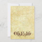 素朴動揺してヴィンテージ紙結婚式招待状 招待状 (裏面)