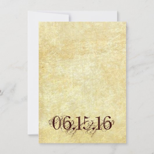 素朴動揺してヴィンテージ紙結婚式招待状 招待状 (裏面)