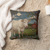 素朴動揺して国シックboho牛ファーム クッション (ブランケット)