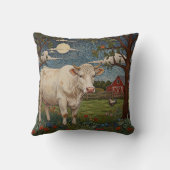 素朴動揺して国シックboho牛ファーム クッション (裏面)