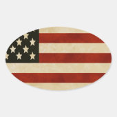 素朴動揺して米国国旗 楕円形シール (正面)