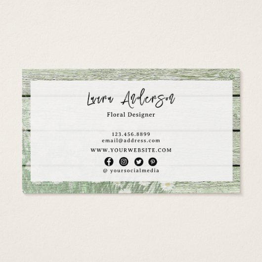 素朴動揺してGreen Woodフローラ名刺 (裏面)