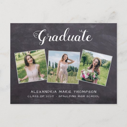 素朴卒業カスタム石板 案内ポストカード (正面)