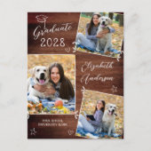 素朴卒業カスタム芸術的3写真 案内ポストカード (正面)