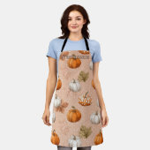 素朴収穫秋 – カボチャ&離れ エプロン (着用した状態)