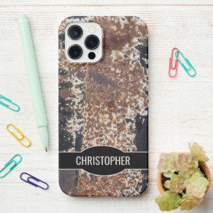 素朴名前をカスタムする錆びた金属のテクスチャiPhoneケース iPhone 12 Pro Maxケース