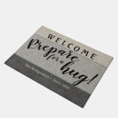 素朴名前をカスタムする「ハグの準備」へようこそ ドアマット (アングル)