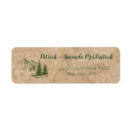 素朴名勝の山結婚のラベル ラベル