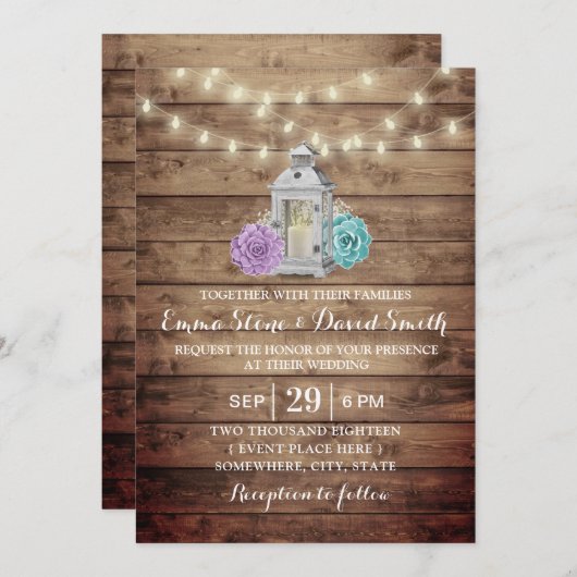 素朴吸汁性フローラ結婚ズ 招待状 (正面/裏面)