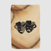 素朴喜劇と悲劇の演劇デザイン ゴルフタオル (正面)