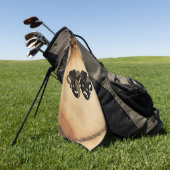 素朴喜劇と悲劇の演劇デザイン ゴルフタオル (グリーン)