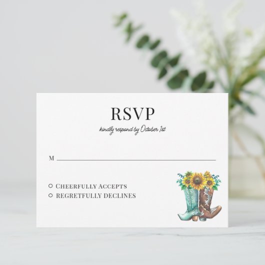 素朴国産ひま結婚花の応答カード 出欠カード (スタンド正面)