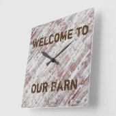 素朴国、ようこそ納屋へカスタム スクエア壁時計 (傾斜)