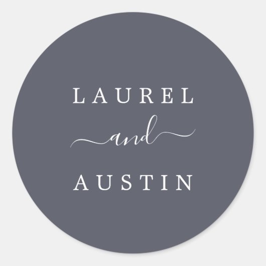 素朴土 |パープル結婚の封筒用シール ラウンドシール (正面)