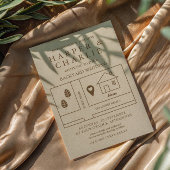 素朴地ミニマル図バックヤ結婚ー 招待状