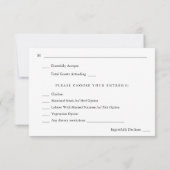 素朴地球&シャンパン花模様w食事RSVP 2 出欠カード (裏面)