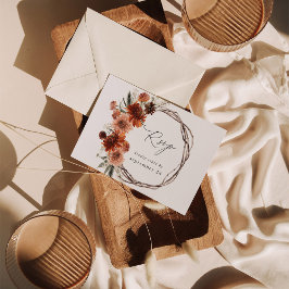 素朴地球&シャンパン花模様w食事RSVP 2 出欠カード