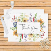 素朴夏の花ひまわり結婚の サンキューカード