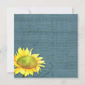 素朴夕暮れ青ひまわり結婚の 招待状 (裏面)