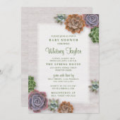 素朴多肉乳児 招待状 (正面/裏面)