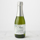 素朴多肉植物ユーカリ金ゴールド枠 スパークリングワインラベル (正面)