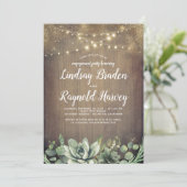 素朴多肉植物婚約パーティ 招待状 (スタンド正面)