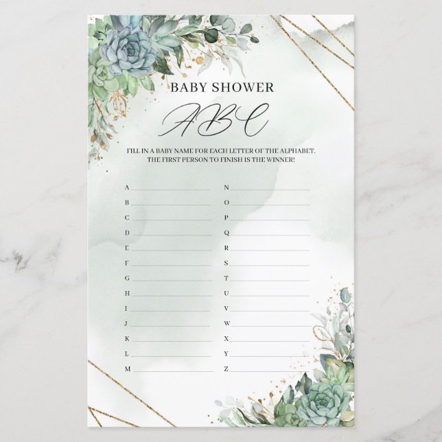 素朴多肉植物金ゴールドベビーシャワーABC (正面)