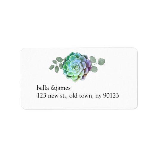 素朴多肉結婚住所 シール (正面)