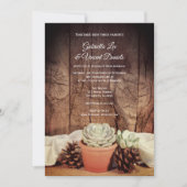 素朴多肉類とバ結婚ン木 招待状 (正面)